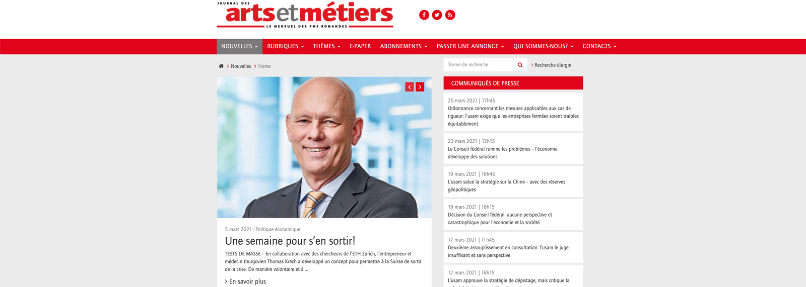 Journal des arts et métiers – Le mensuel des PME romandes